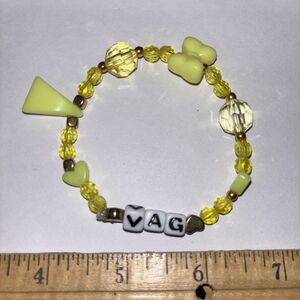Multicolor “Vag” Bracelet Adult Humor Beaded Handmade Naughty Accessories